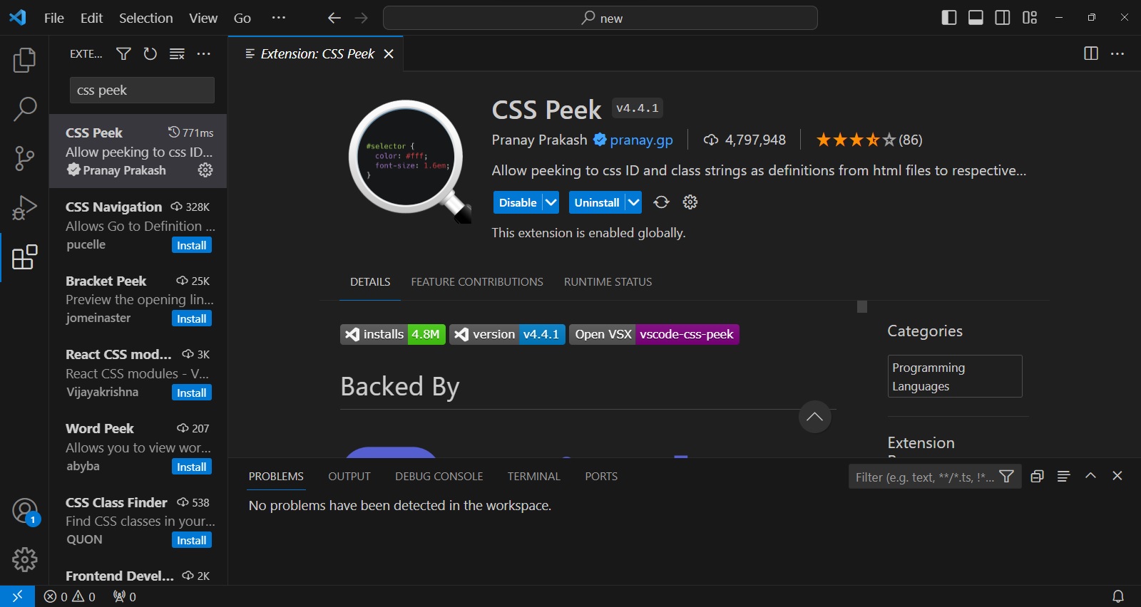 Плагин CSS Peek